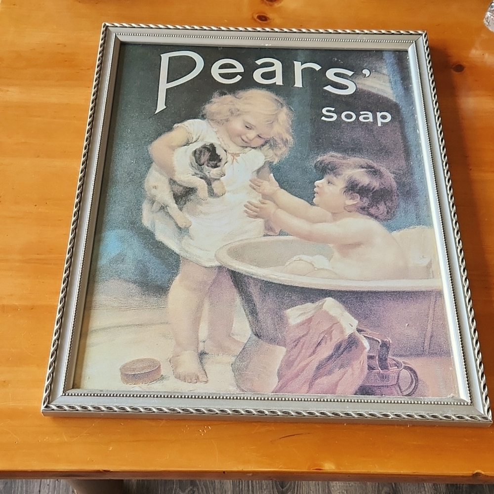 Vintage 1970's Pears Soap "The Bath - His Turn Next" print